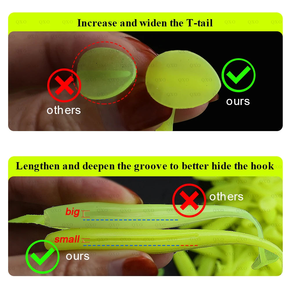 QXO Fishing Soft Lure Worm With Box Silicone Bait Swimbait Streamer Sea Fishing Spoon Lure 7cm 10cm Wobbler Set