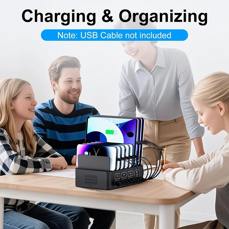 150W Universal Multi USB Charger 16 Port USB Type C Fast Charging Station Stand For Ipad Iphone 17 16 Samsung S22 Xiaomi Tablet