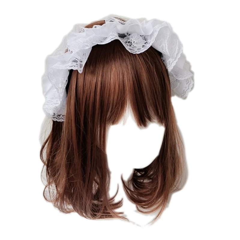 Girls Lace Hair Hoop with Multilayer Lace Headdress Cute Maid Headpiece Anime Gothic Cosplay Headband Dropshipping