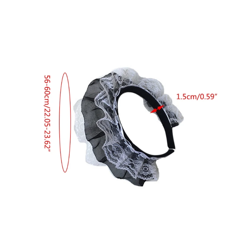 Girls Lace Hair Hoop with Multilayer Lace Headdress Cute Maid Headpiece Anime Gothic Cosplay Headband Dropshipping