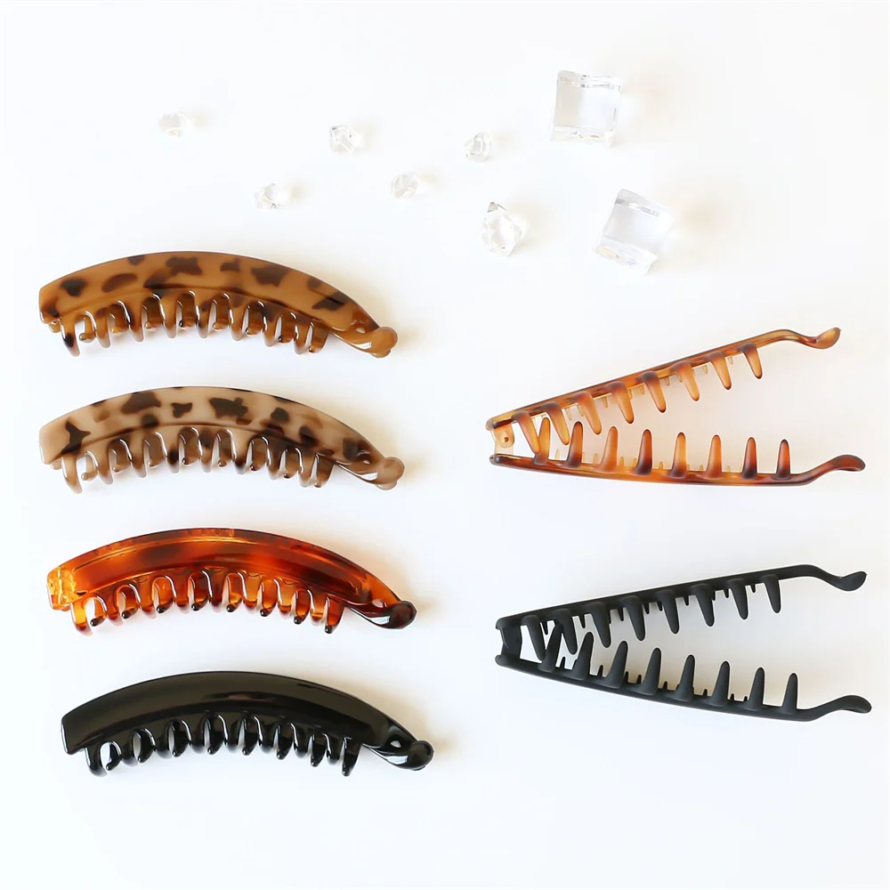 Frosted Hair Clips Solid Color Banana Clip Headwear Women's Hair Accessories Fashion Ponytail Crab Barrettes