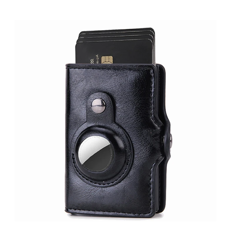 Carbon Rfid Card Holder Men Women Airtag Wallet Money Bag Leather Purse Slim Thin Wallets For Apple AirTags Tracker Air Tag 2023