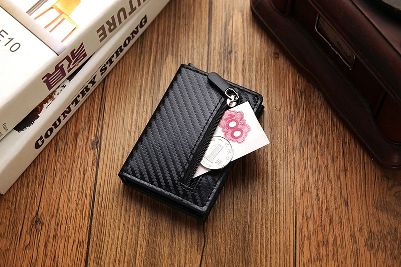 Carbon Rfid Card Holder Men Women Airtag Wallet Money Bag Leather Purse Slim Thin Wallets For Apple AirTags Tracker Air Tag 2023
