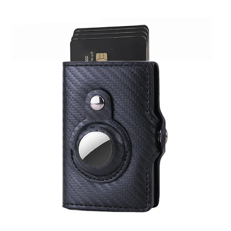 Carbon Rfid Card Holder Men Women Airtag Wallet Money Bag Leather Purse Slim Thin Wallets For Apple AirTags Tracker Air Tag 2023