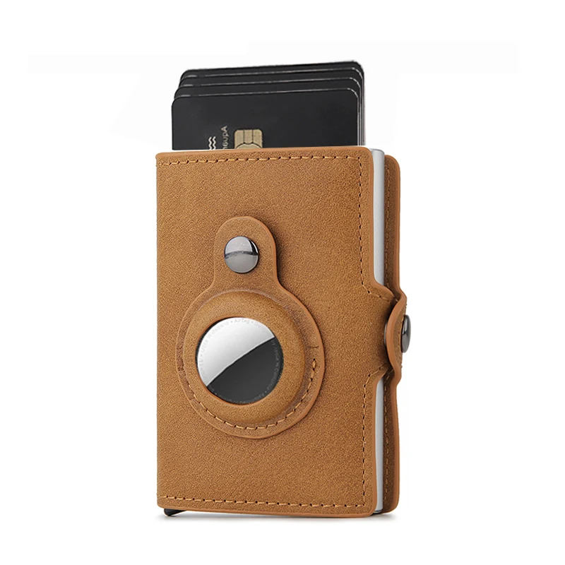 Carbon Rfid Card Holder Men Women Airtag Wallet Money Bag Leather Purse Slim Thin Wallets For Apple AirTags Tracker Air Tag 2023