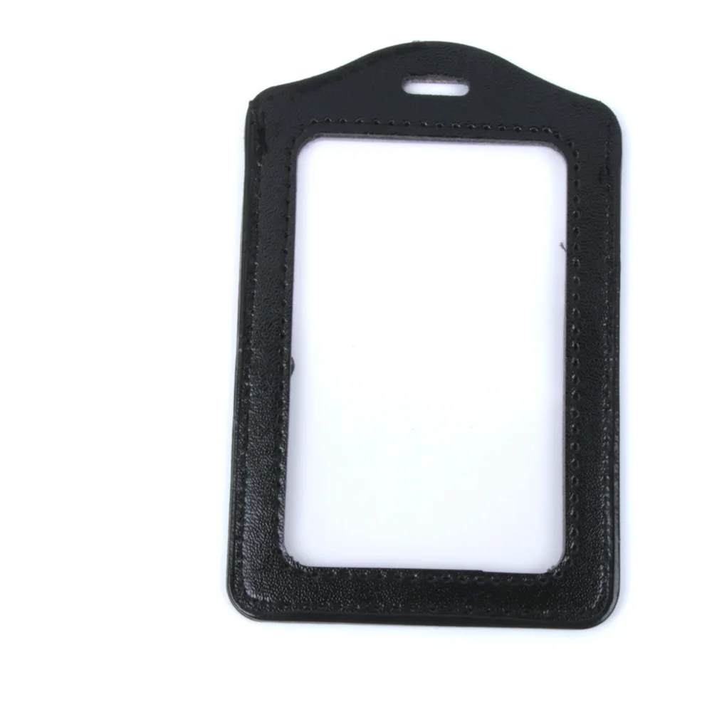 PU Leather ID Badge Case Clear and Color Border Lanyard Holes Bank Credit Card Holders ID Badge Holders Accessories DropShipping