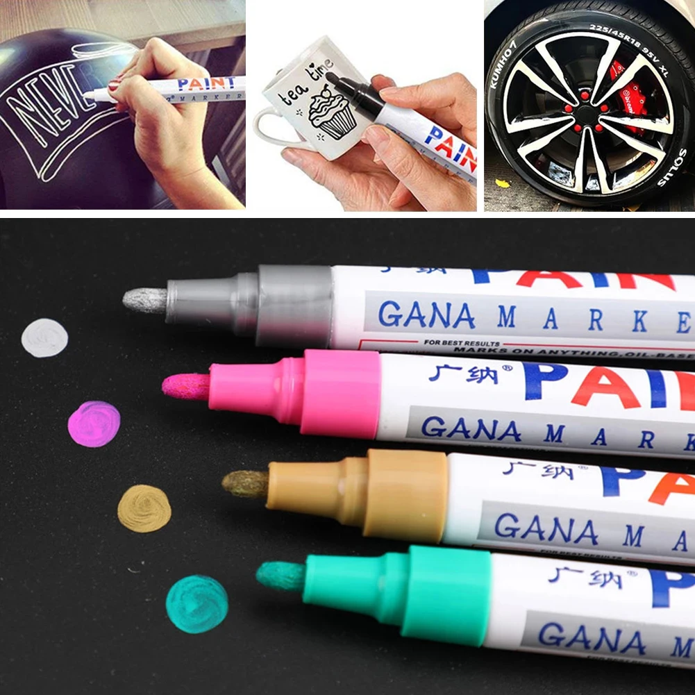 12 Colors Permanent Paint Marker Pen for CD Car Motorcycle Tyre Waterproof 3.0mm 1 Piece