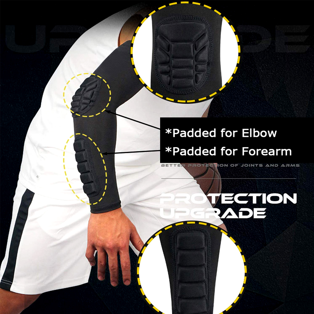 1PCS Arm Sleeves, Youth Adult Basketball Shooter Sleeves,Elbow Forearm Crashproof Pads for Football Basketball Volleyball Soccer