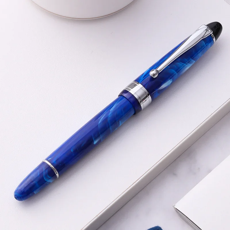 Luxury Fountain Pen Piston Acrylic Ink Pen Calligraphy Exquisite School Office Supplies Retro Pens 0.5mm EF/F Nib BLUE RED Green