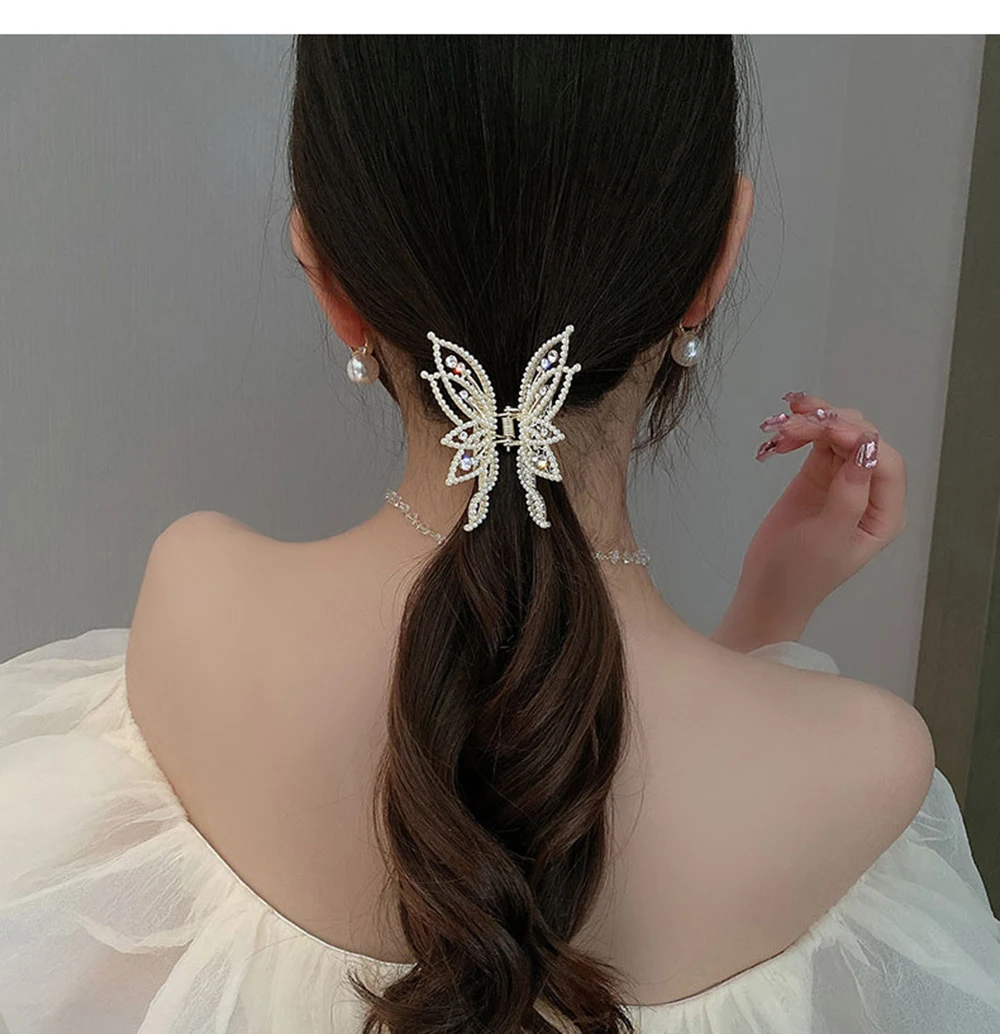 Fashion Metal openwork Hair Claw Butterfly Clips for Women Girl Elegant Ponytail Clip Vintage pin Accessories