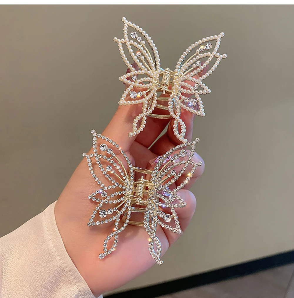 Fashion Metal openwork Hair Claw Butterfly Clips for Women Girl Elegant Ponytail Clip Vintage pin Accessories