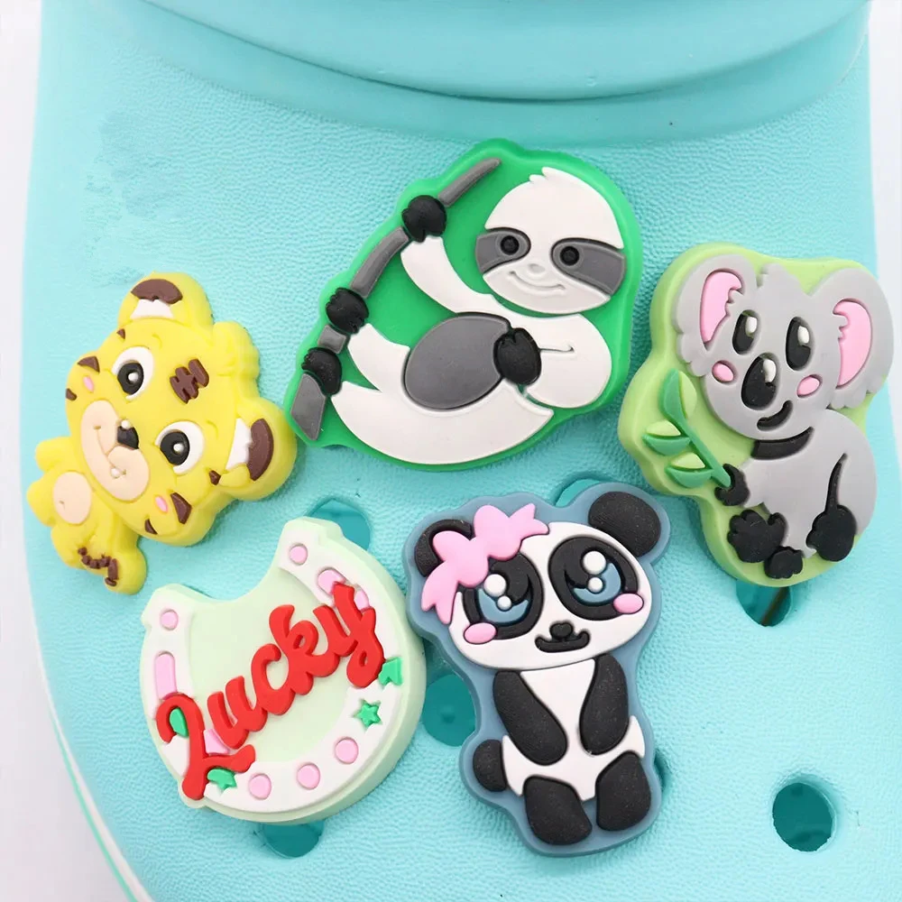 1-6pcs Mexico RBD Band PVC Accessories Shoes Charms Animals Lovely Panda Slippers Shoe Buckle fit Holiday Gift