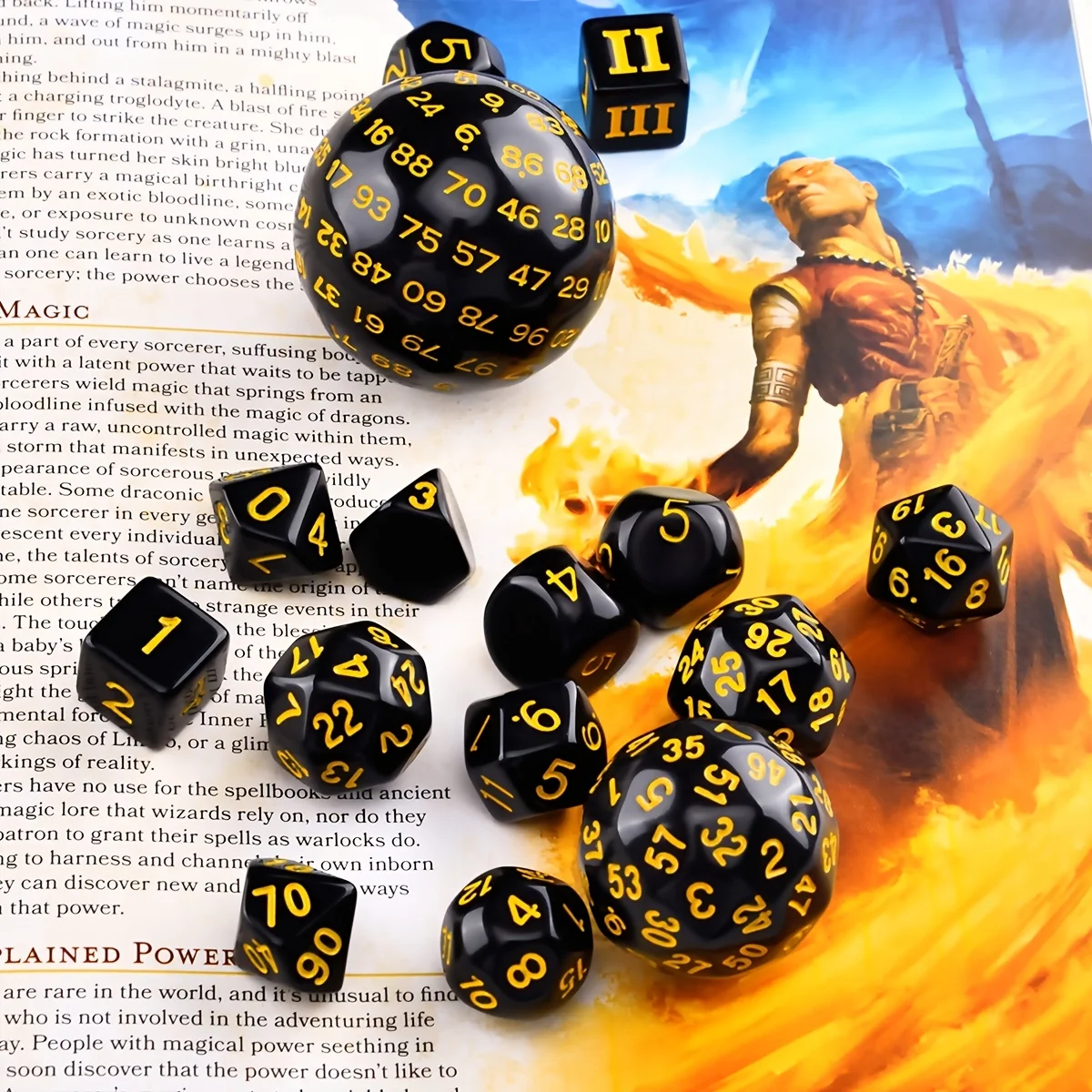15Pcs Polyhedral Dice Table Game Dice for DND RPG Dungeons and Dragons  D3 D4 D5 D6 D7 D8 D10 D% D12 D16 D20 D24 D30 D60 D100