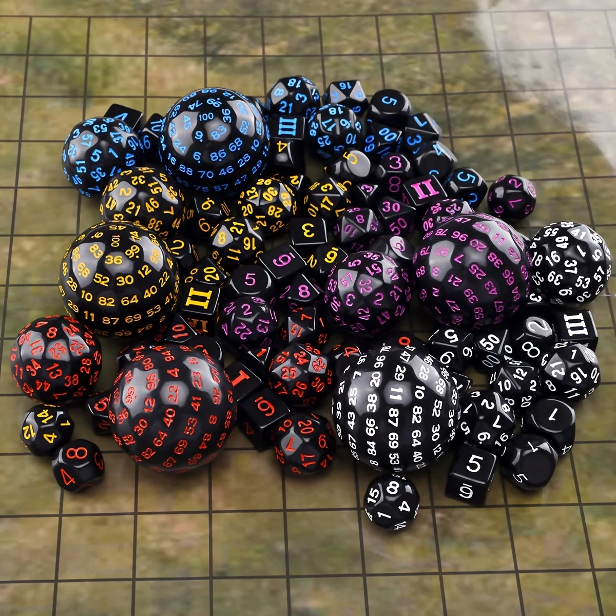 15Pcs Polyhedral Dice Table Game Dice for DND RPG Dungeons and Dragons  D3 D4 D5 D6 D7 D8 D10 D% D12 D16 D20 D24 D30 D60 D100