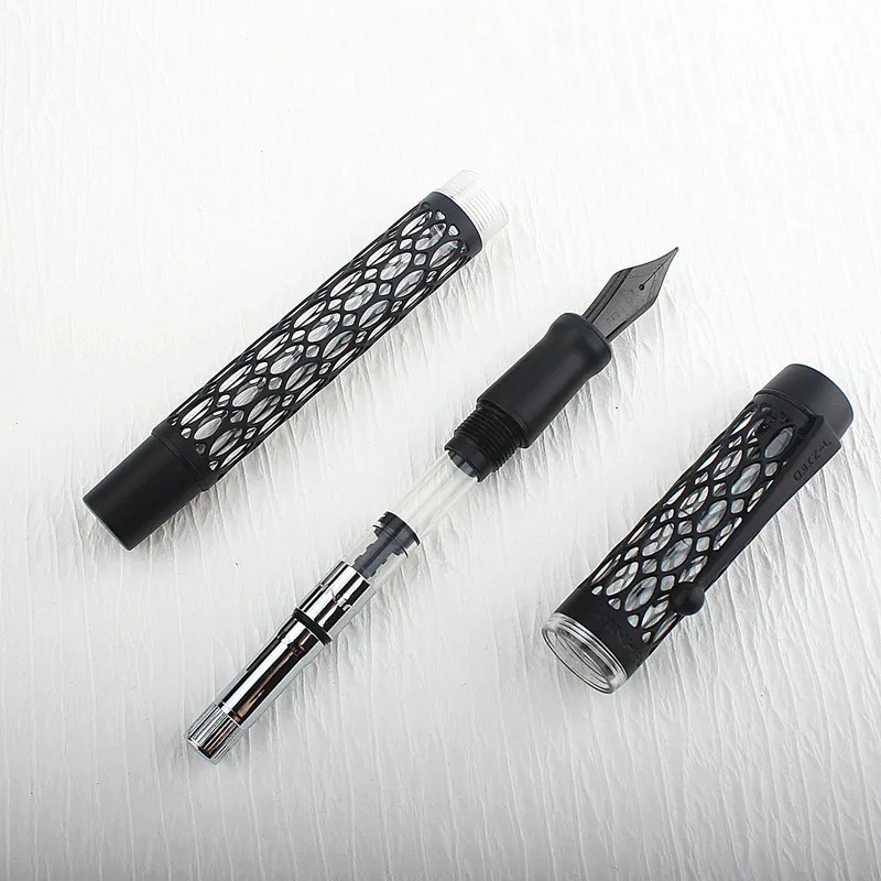 Jinhao 100 Vacuum Filling Fountain Pen Transparent Acrylic Skeleton Hollow Carved EF/F/M Writing Gift Pen