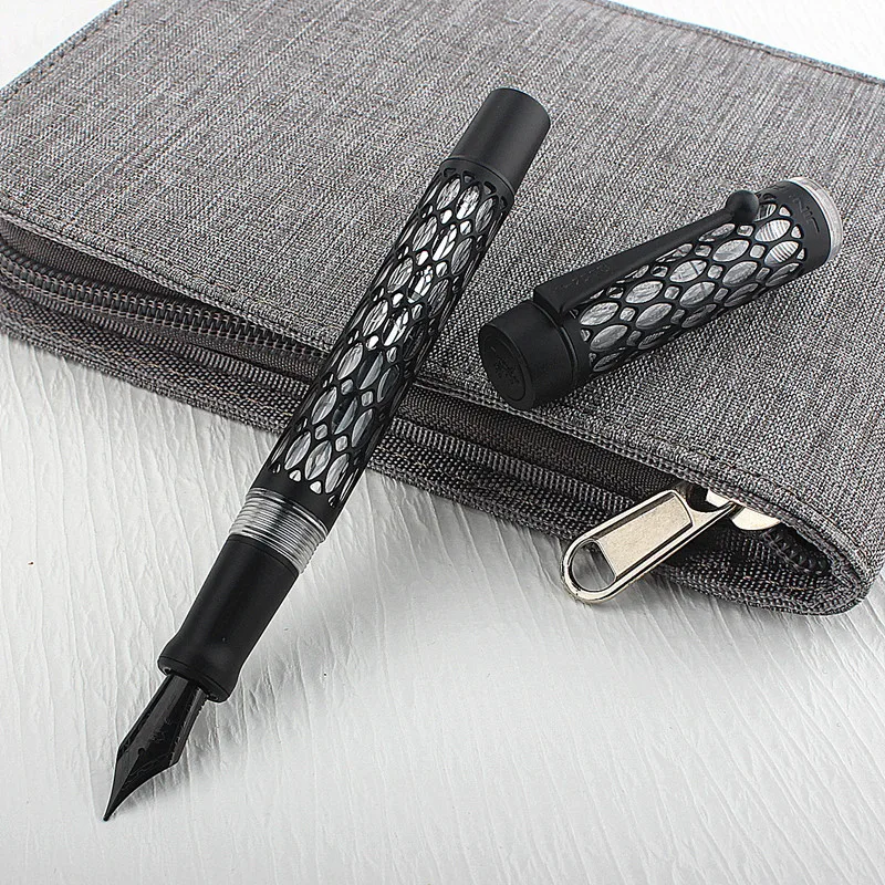 Jinhao 100 Vacuum Filling Fountain Pen Transparent Acrylic Skeleton Hollow Carved EF/F/M Writing Gift Pen