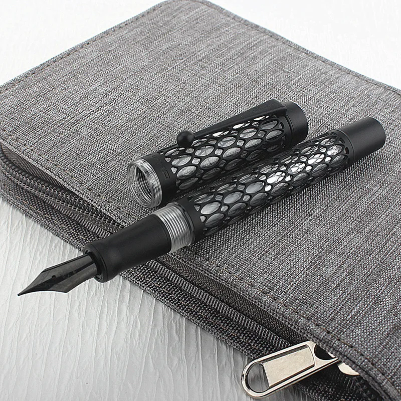 Jinhao 100 Vacuum Filling Fountain Pen Transparent Acrylic Skeleton Hollow Carved EF/F/M Writing Gift Pen