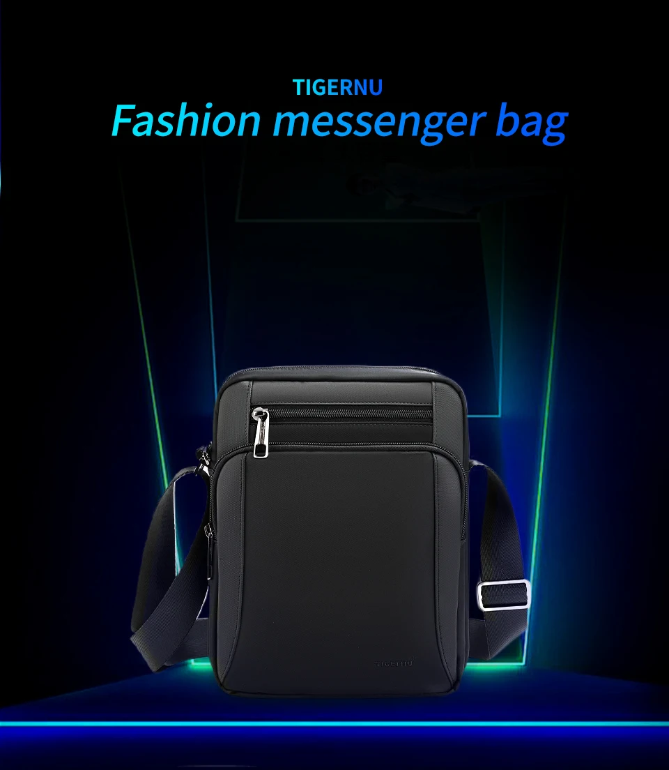 Tigernu Vintage Waterproof Shoulder Bag Men Fashion Crossbody Bags Shockproof Fit 9.7" iPad Men's Bag Fanny Pack Man Bag For Men
