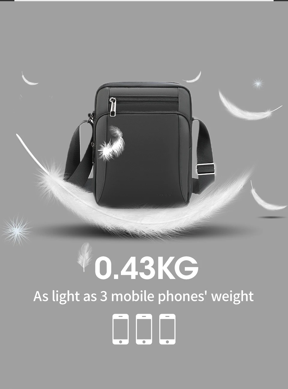 Tigernu Vintage Waterproof Shoulder Bag Men Fashion Crossbody Bags Shockproof Fit 9.7" iPad Men's Bag Fanny Pack Man Bag For Men