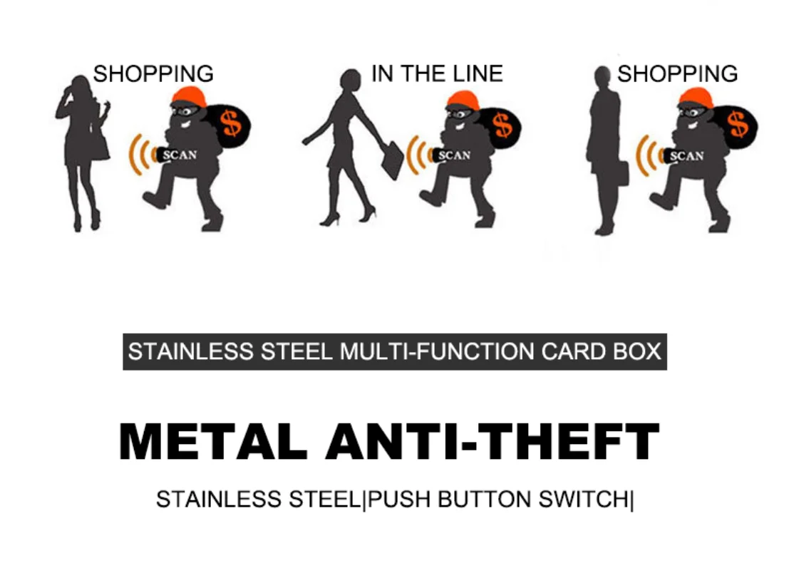 Rfid Credit Card Holder Men Minimalist Wallet Aluminium Bank Cardholder Case with Money Clip Designer Porte Carte