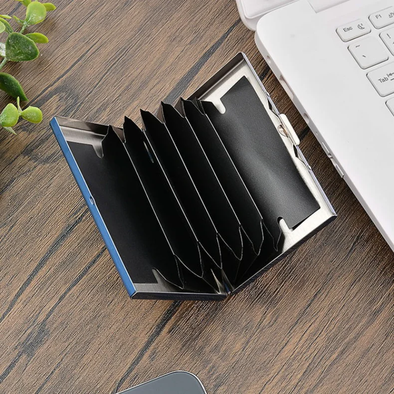 Rfid Credit Card Holder Men Minimalist Wallet Aluminium Bank Cardholder Case with Money Clip Designer Porte Carte
