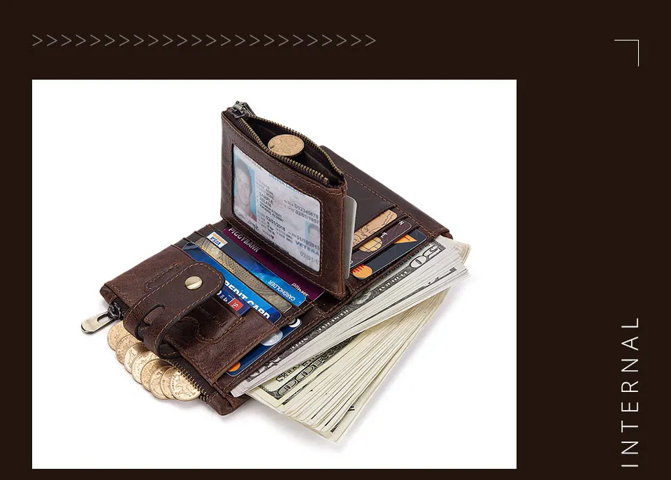 Fashion Women Wallet Genuine Leather Female Clutch Wallets Hasp Double Zipper Design Short Coin Pocket ID Card Holder Purse