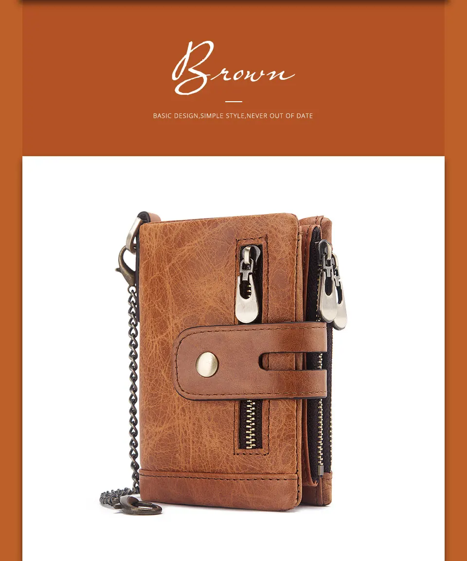 Fashion Women Wallet Genuine Leather Female Clutch Wallets Hasp Double Zipper Design Short Coin Pocket ID Card Holder Purse