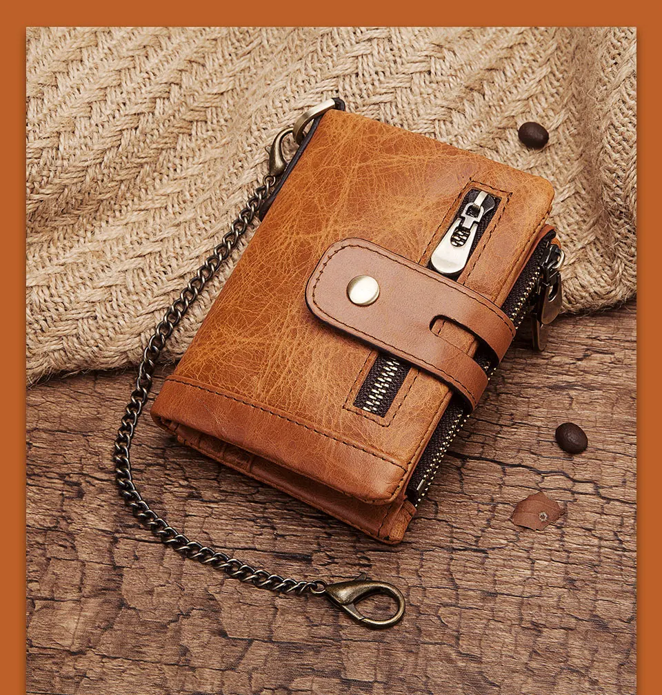 Fashion Women Wallet Genuine Leather Female Clutch Wallets Hasp Double Zipper Design Short Coin Pocket ID Card Holder Purse