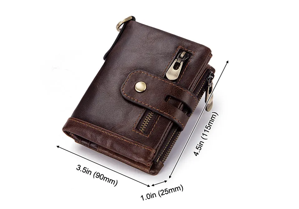 Fashion Women Wallet Genuine Leather Female Clutch Wallets Hasp Double Zipper Design Short Coin Pocket ID Card Holder Purse