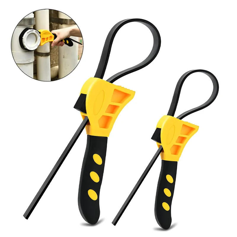Multifunctional Belt Wrench Adjustable Rubber Strap Wrench Oil Filter Wrench Jar Opener Pipe Wrench Cartridge Disassembly Tool