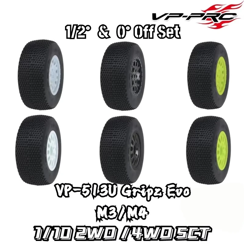 VP PRO 1/10 4WD 2WD SCT Short Truck Tire 0 1/2 off set 513U Gripz Evo 12mm Nut RC Racing Tire High Grip TLR Xray AE ARRMA Losi
