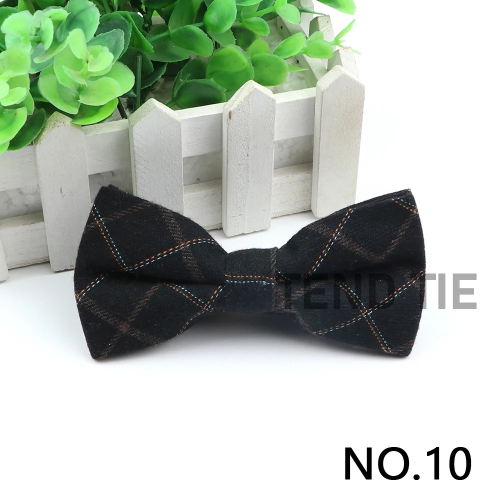 Gentlemen Cotton Bowtie Wedding Business Bow Tie For Man England Plaid Striped Dark Color Neck Ties Women Skinny Gravatas Cravat