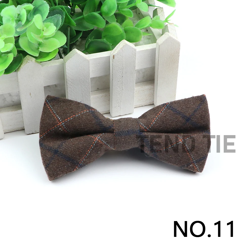 Gentlemen Cotton Bowtie Wedding Business Bow Tie For Man England Plaid Striped Dark Color Neck Ties Women Skinny Gravatas Cravat