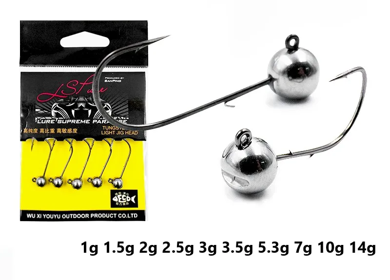 LSP Jig Head Fishing Hook 1.8g 2.7g 3.5g 5.3g 7g 10.5g Barbed Fishhook Fishing Tackle Accessories Kit Pesca