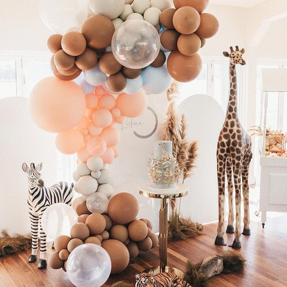 10/20/30pcs 10inch Pastel Blue Balloons Retro White Sand Nude Coffee Brown Latex Ballon Birthday Wedding Baby Shower Party Decor