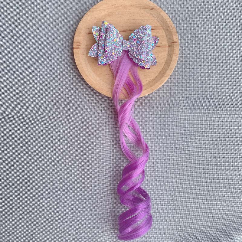 2pcs Kids Unicorn Colorful Wig Hair Pin Children Hair Clips Fake Twist Gradient Braid Headdress Girls Hair Accessories