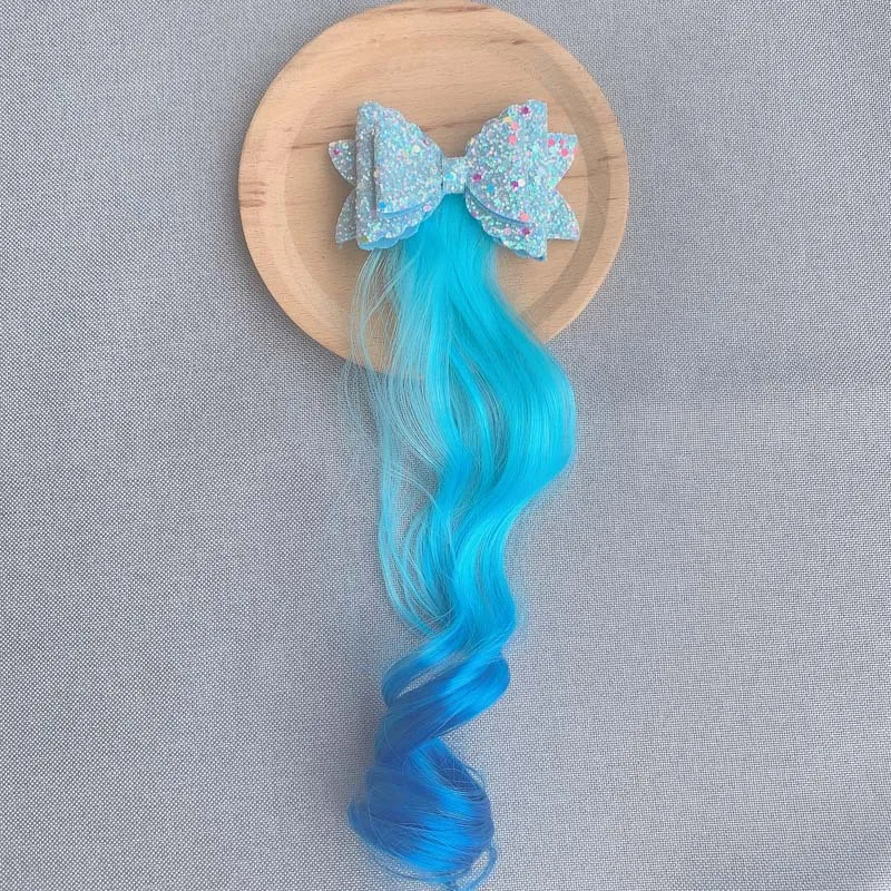 2pcs Kids Unicorn Colorful Wig Hair Pin Children Hair Clips Fake Twist Gradient Braid Headdress Girls Hair Accessories