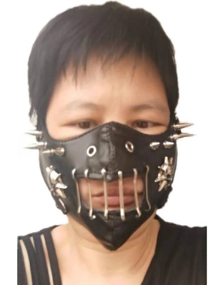New Desig Ghoul Personality Rivet Punk Cosplay Locomotive Abstract Kill Performance Spike Masks Halloween Winter Warm Party Mask