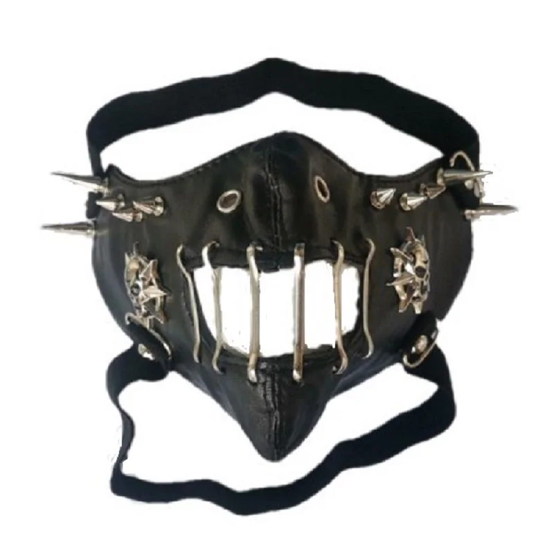 New Desig Ghoul Personality Rivet Punk Cosplay Locomotive Abstract Kill Performance Spike Masks Halloween Winter Warm Party Mask