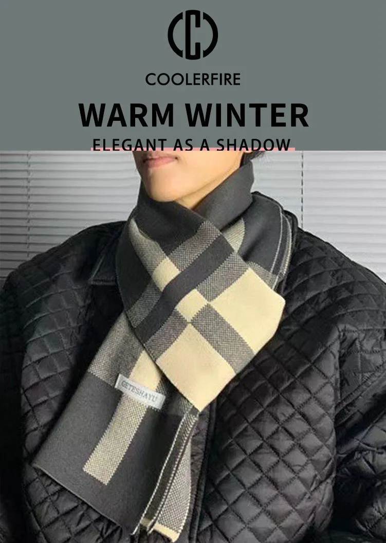Winter Men Scarf Keep Warm Scarf Casual Fashion Brand Designers Knit Neckerchief Patchwork Wool Cashmere Scarf Shawl Wrap AC2228