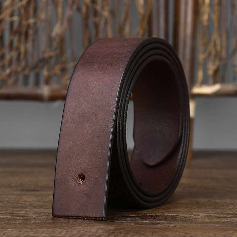 Cowhide Belt for Men Retro Frosted Jeans Accessories Leather Girdle High Quality Needle Buckle Waistband Width 3.8cm No Buckle