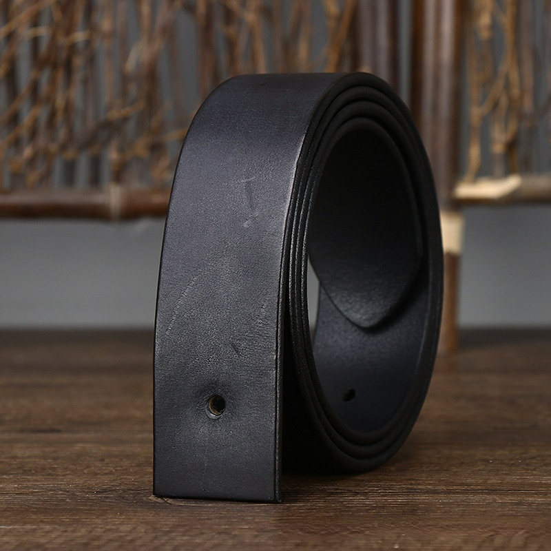 Cowhide Belt for Men Retro Frosted Jeans Accessories Leather Girdle High Quality Needle Buckle Waistband Width 3.8cm No Buckle