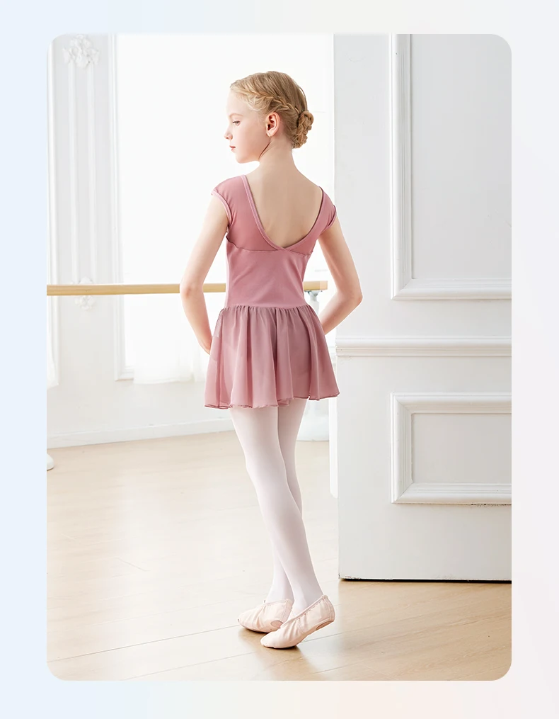 Girls Kids Ballet Dress Mesh Splice Dance Leotards Sleeveless Gymnastics Leotard Ballerina  Ballet Tutu Training Dance Bodysuits
