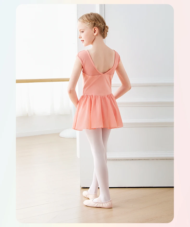 Girls Kids Ballet Dress Mesh Splice Dance Leotards Sleeveless Gymnastics Leotard Ballerina  Ballet Tutu Training Dance Bodysuits