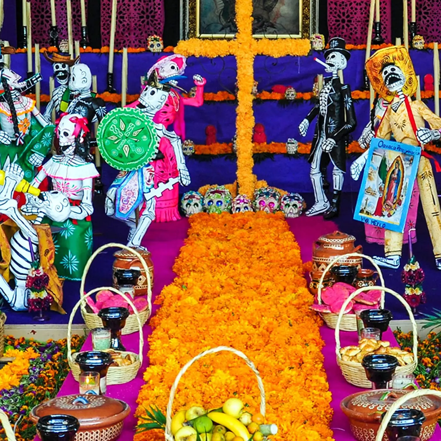 Marigold Flowers Artificial Day of The Dead Flower for Marigold Garland Making, Dia De Los Muertos Decor, Altar Decorations