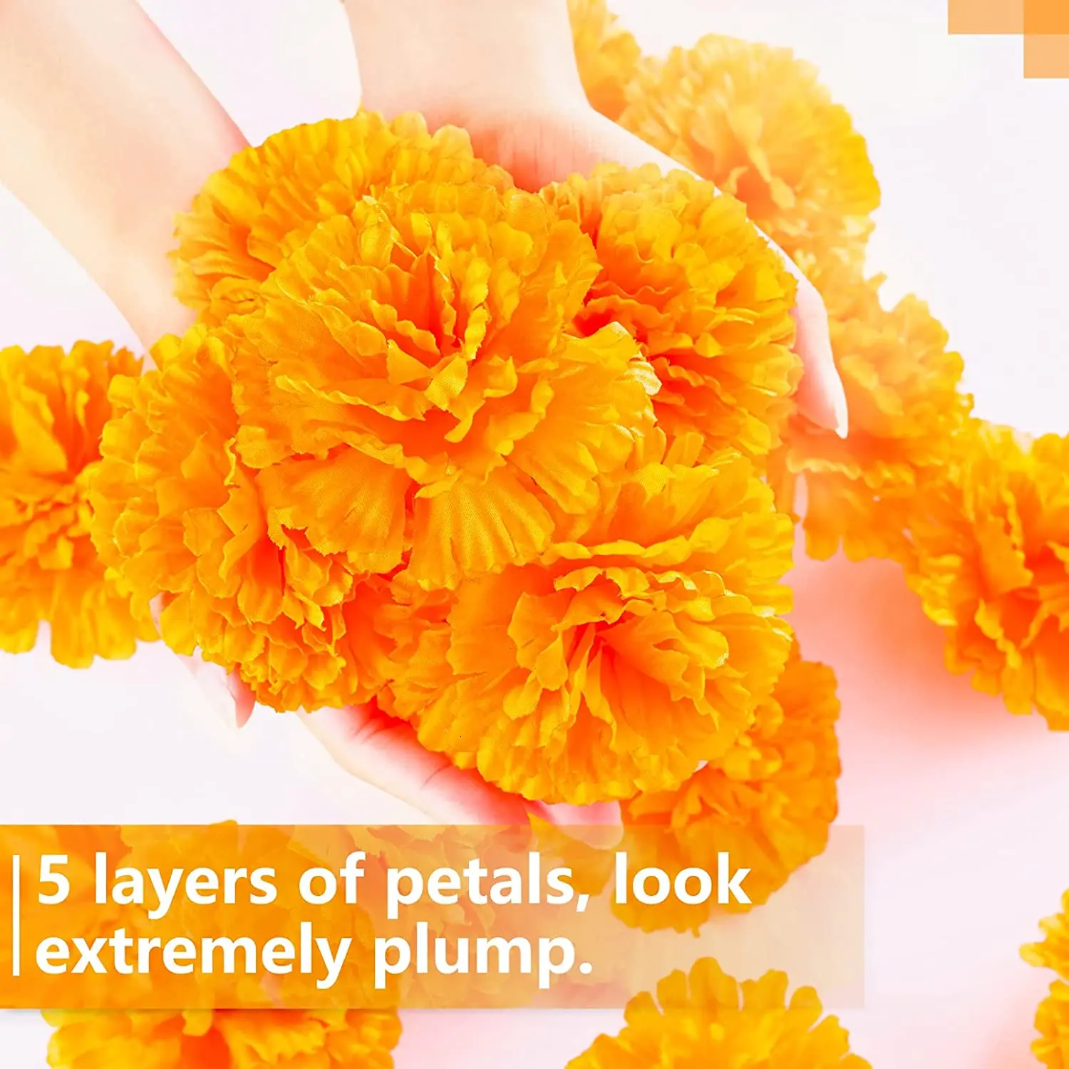 Marigold Flowers Artificial Day of The Dead Flower for Marigold Garland Making, Dia De Los Muertos Decor, Altar Decorations
