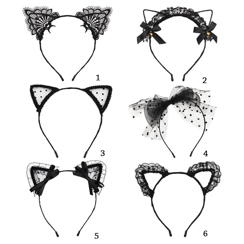 Cute Lace Cat Ears Headband Fancy Dress Hairband Women Girls Cosplay Headwear Masquerade Anime Costume Party Hair Accessories
