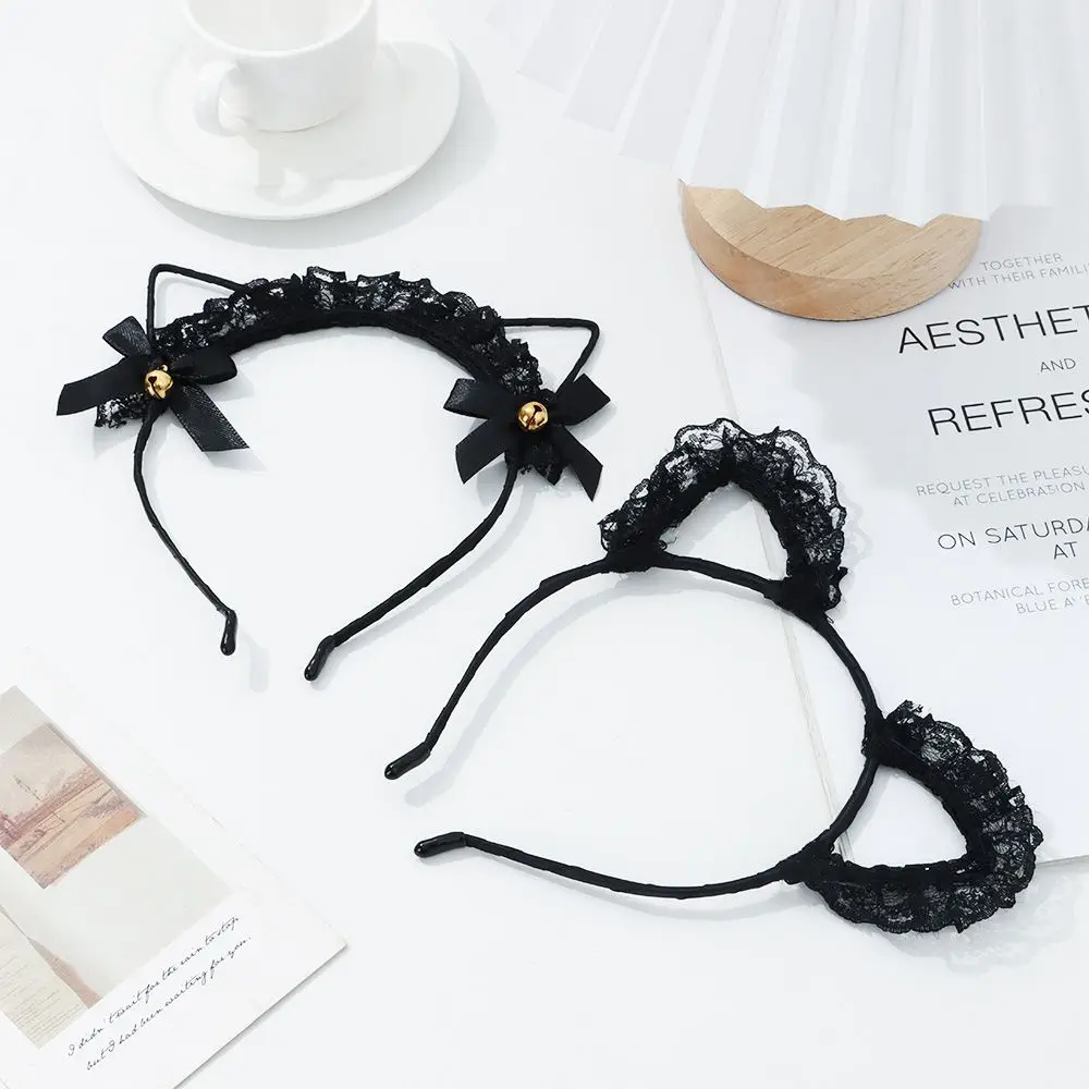 Cute Lace Cat Ears Headband Fancy Dress Hairband Women Girls Cosplay Headwear Masquerade Anime Costume Party Hair Accessories