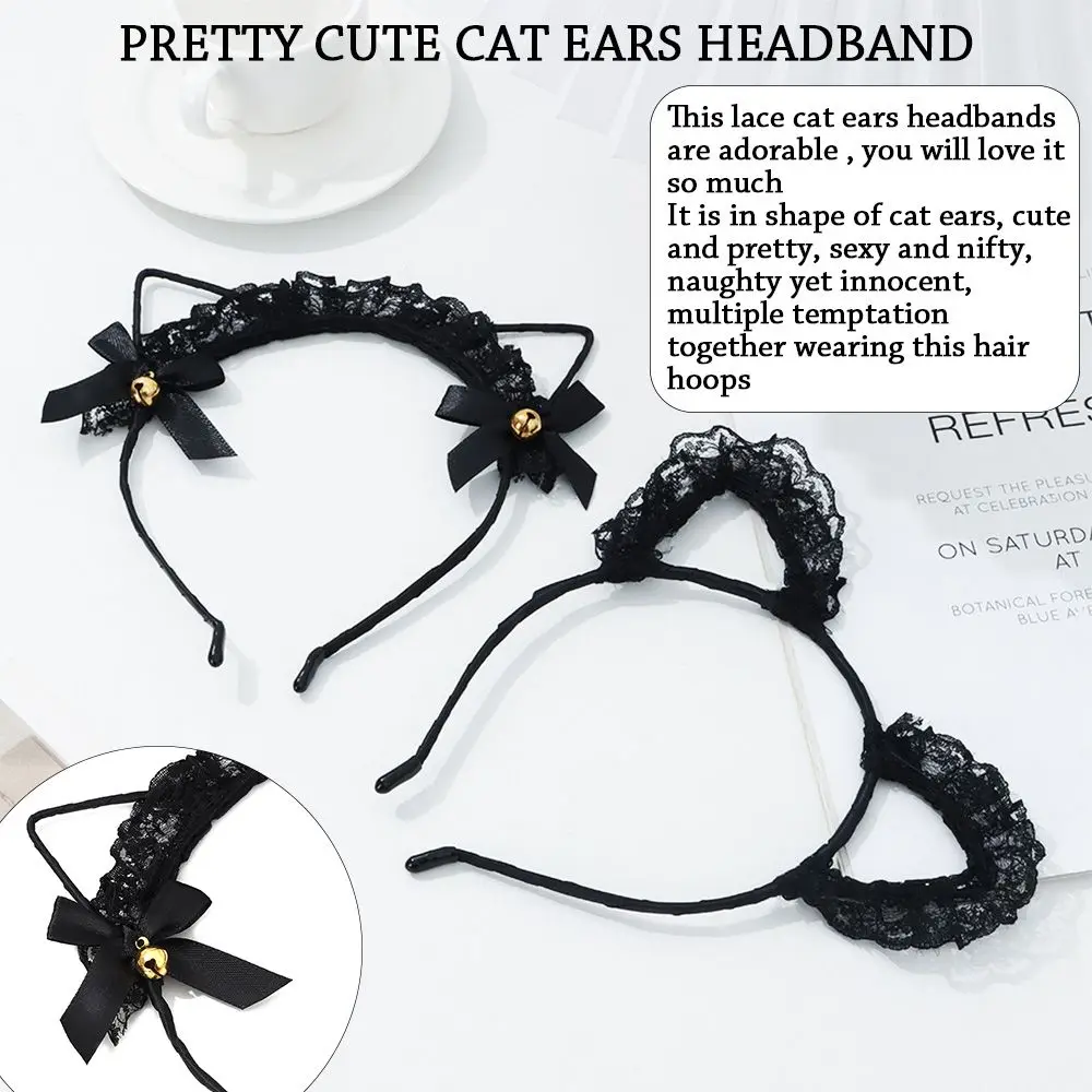 Cute Lace Cat Ears Headband Fancy Dress Hairband Women Girls Cosplay Headwear Masquerade Anime Costume Party Hair Accessories
