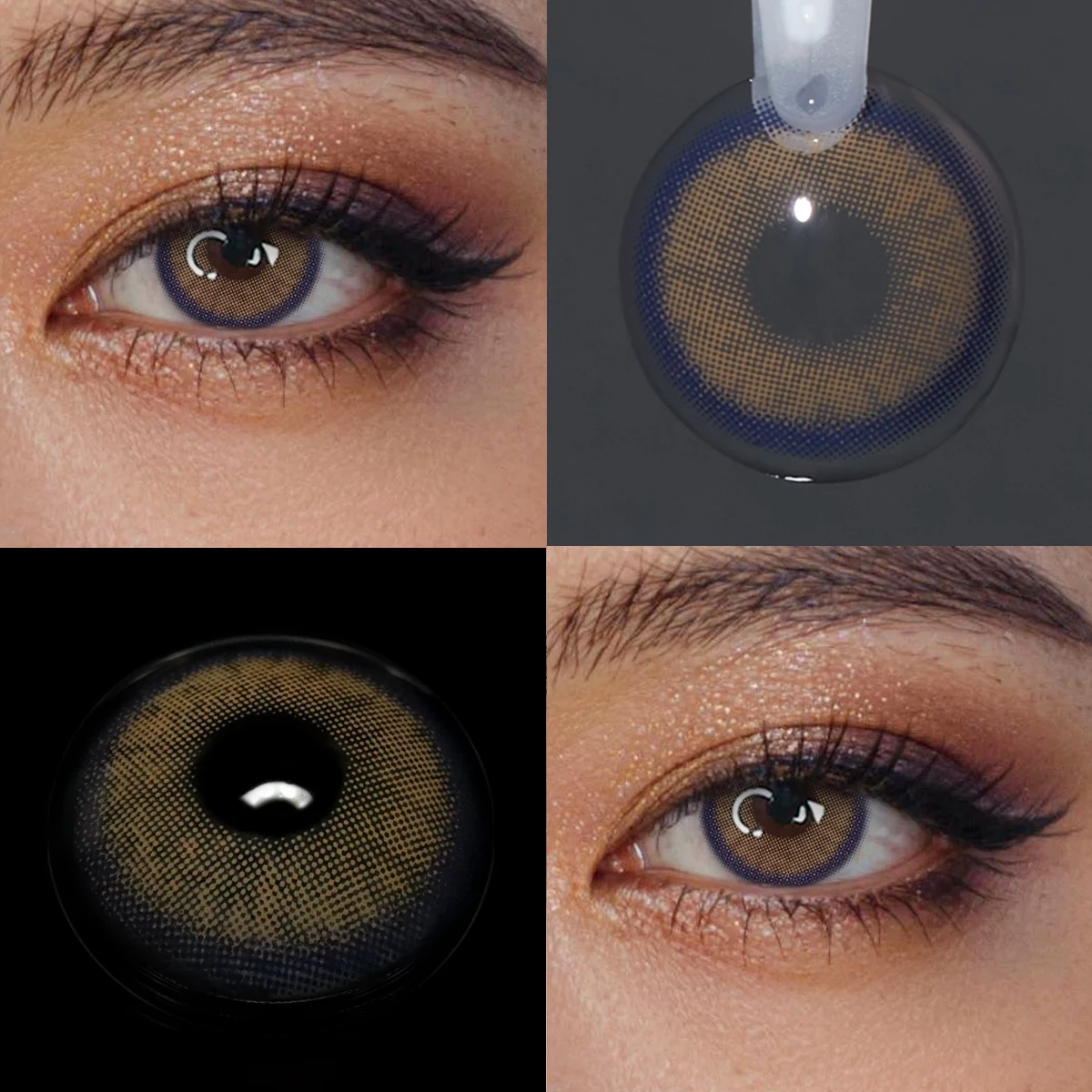 VISUASHOW Neala Myopia Colored Contact Lenses 2pcs Small Pupil Natural Brown Contact Lens 1-Year Use Color Contacts For Eyes